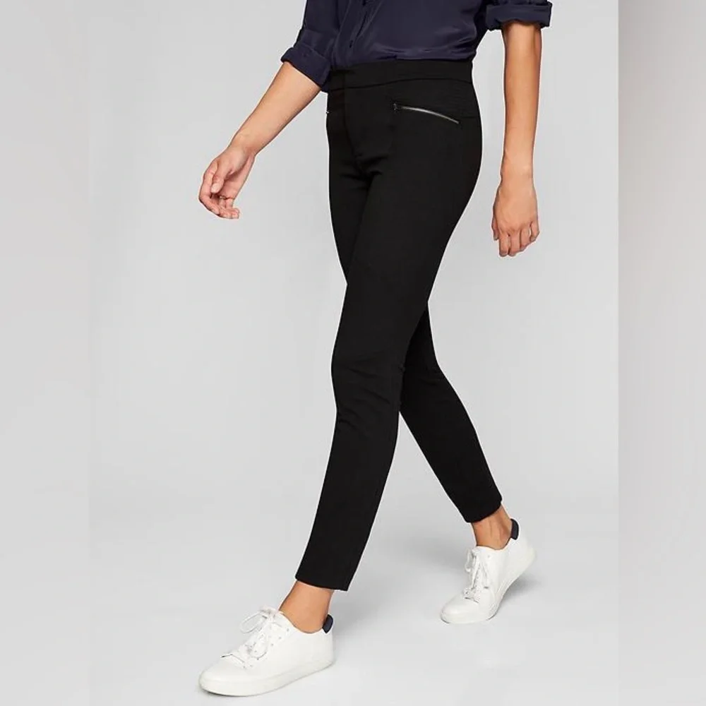 NWT Athleta Ponte Moto 2.0 Travel Pants Leggings Slim Fit Tights Black Pants 2 - Picture 2 of 7